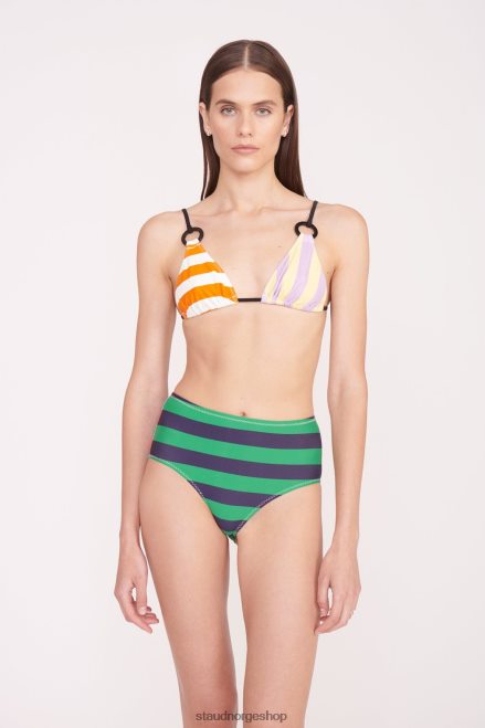 kvinner devon bikinitruse med høy høyde cabana stripe multi 6048FN690 STAUD klær