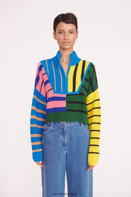 kvinner cropped hampton genser formentera stripe 6048FN577 STAUD klær