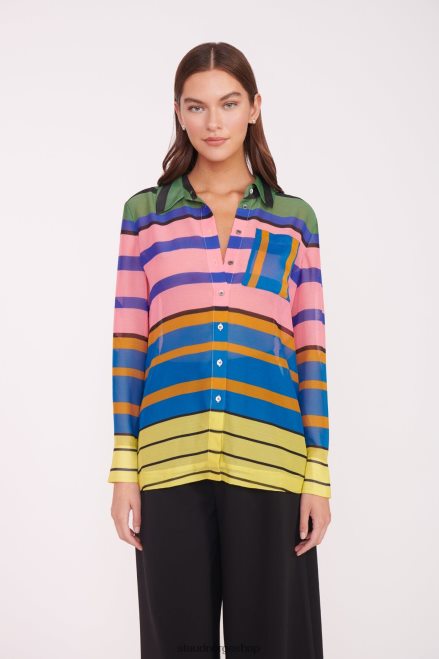 kvinner martha tunika formentera stripe marmorbølge 6048FN319 STAUD klær