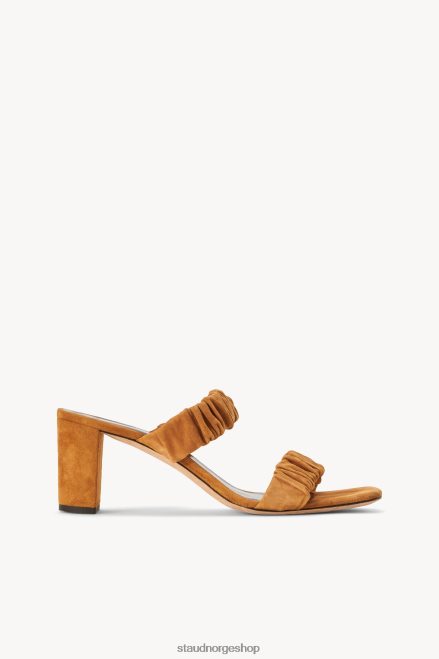 kvinner frankie rynket sandal cashew semsket skinn 6048FN892 STAUD sko