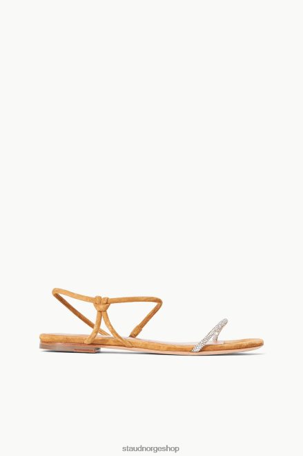 kvinner laurbær krystall sandal semsket skinn rhinestone cashew 6048FN920 STAUD sko