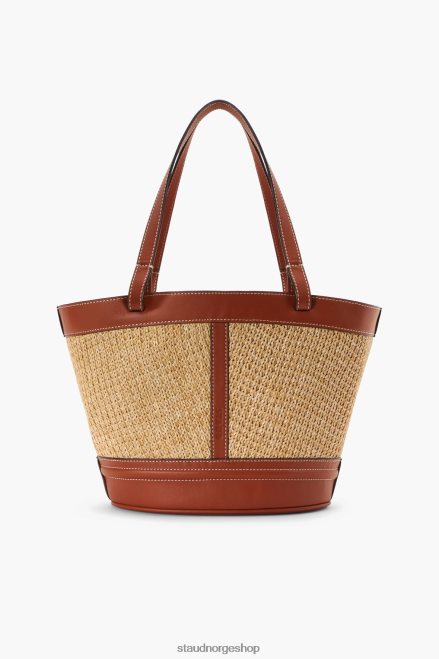 kvinner henri petite raffia tote naturlig brunfarge 6048FN789 STAUD tilbehør