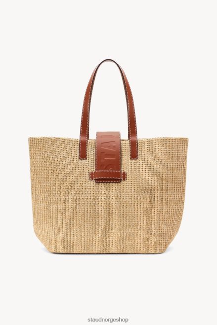 kvinner mercato raffia tote naturlig brunfarge 6048FN715 STAUD klær